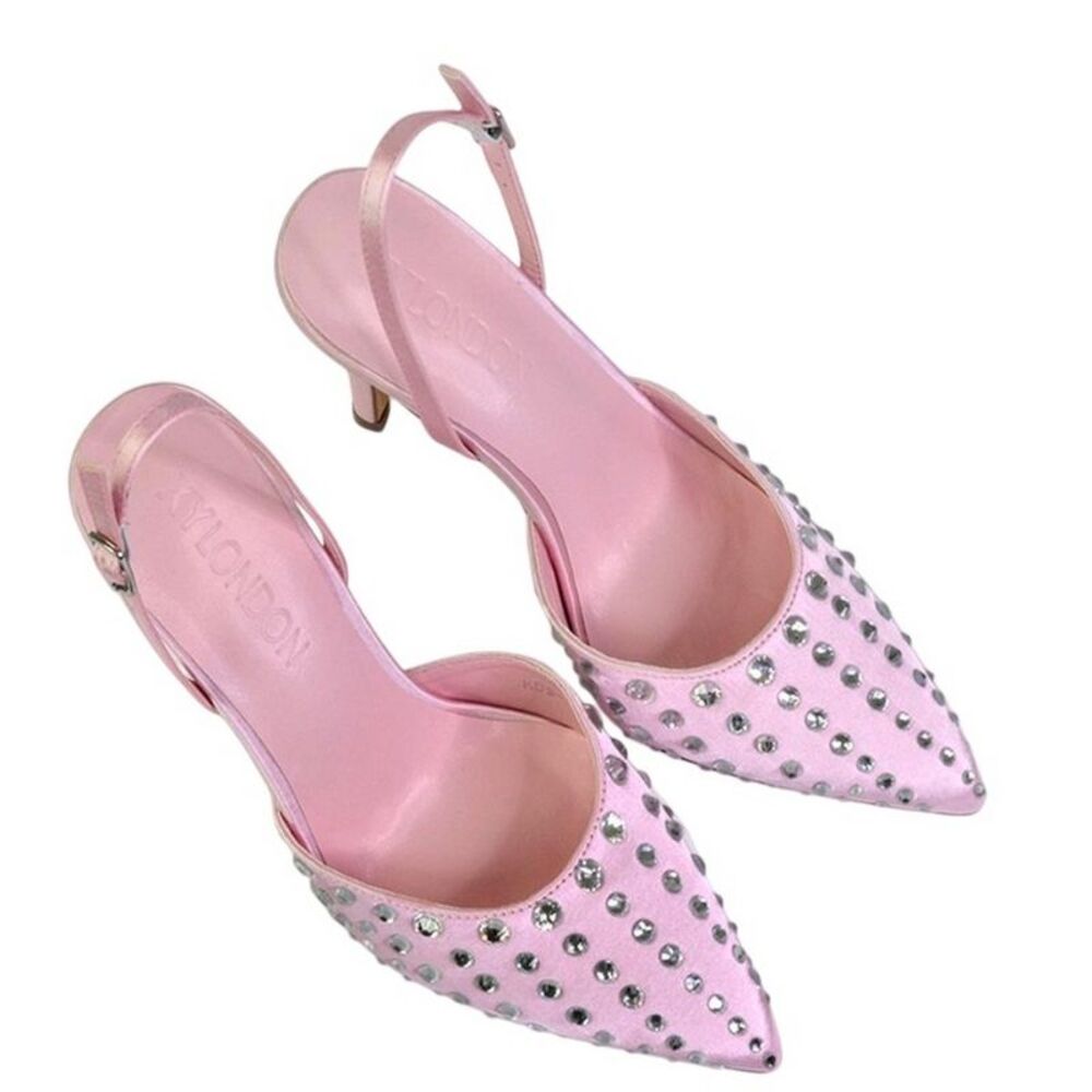 XY London Womens/Ladies Shelly Pointed Bridal High Heels / Pale Pink - Picture 5 of 5